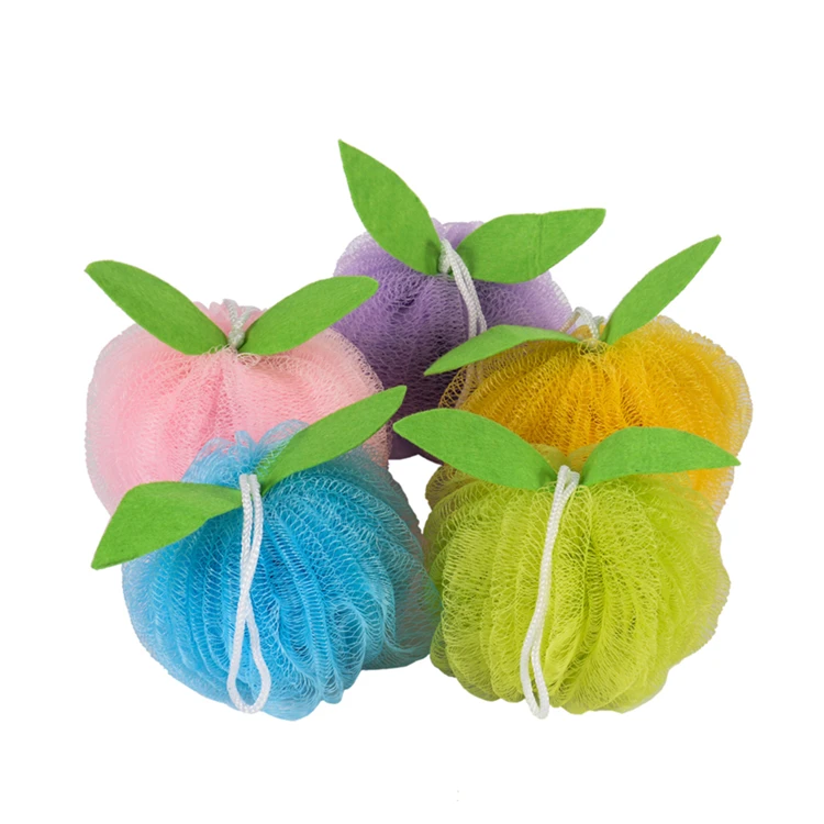 Лидер продаж красивые ванна мочалку Отшелушивающий мягкой губкой сетки Душ пуф