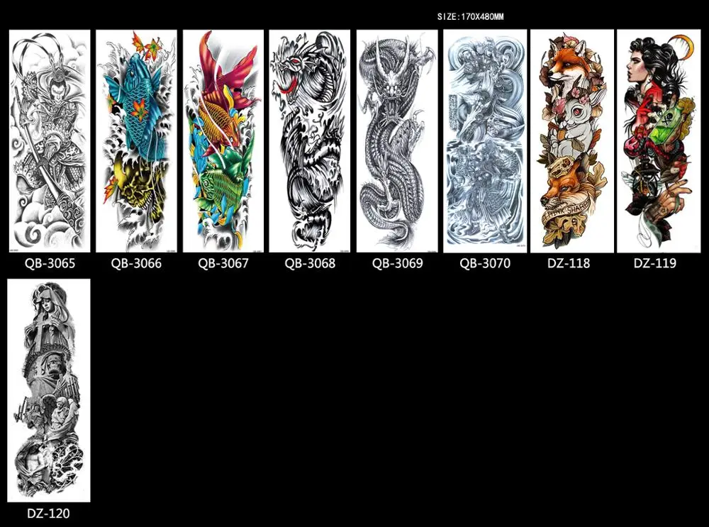 Best Dragon Full Arm Tattoo Sleeve Stocking for Men QB3001 - QB3040