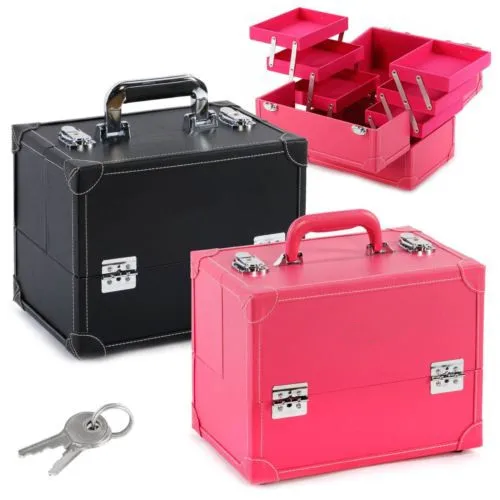 
Faux leather professional beauty box makeup kits vanity case 