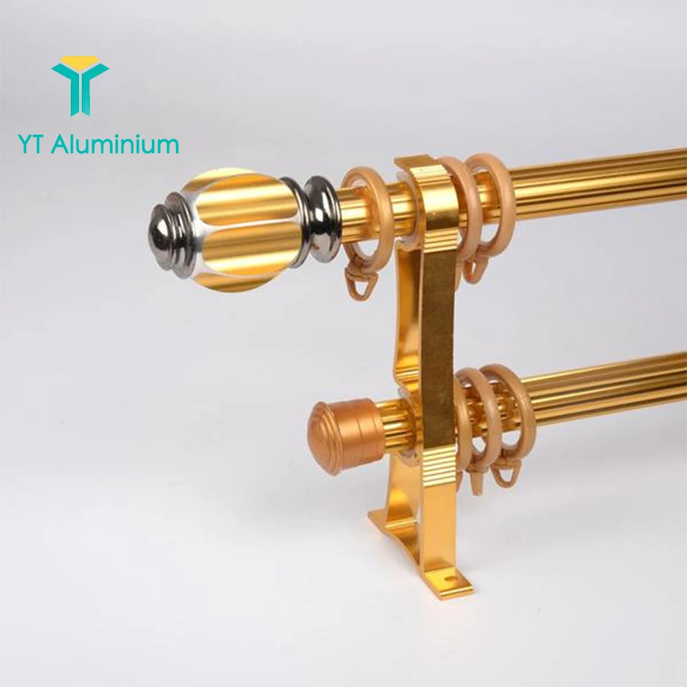 deluxe curtain rod aluminium ceiling mounted hospital curtain pole with curtain finials