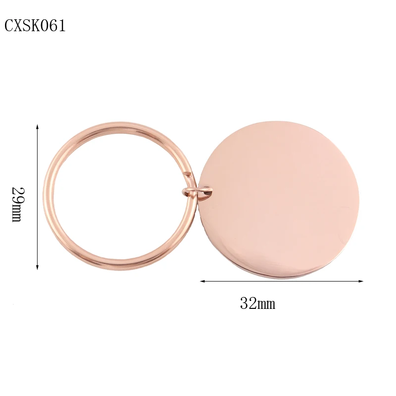 32mm Round Shaped New Fashion Stamping Blank Stainless Steel Dog Tag Key Ring Jewelry Charm Perfect Gifts