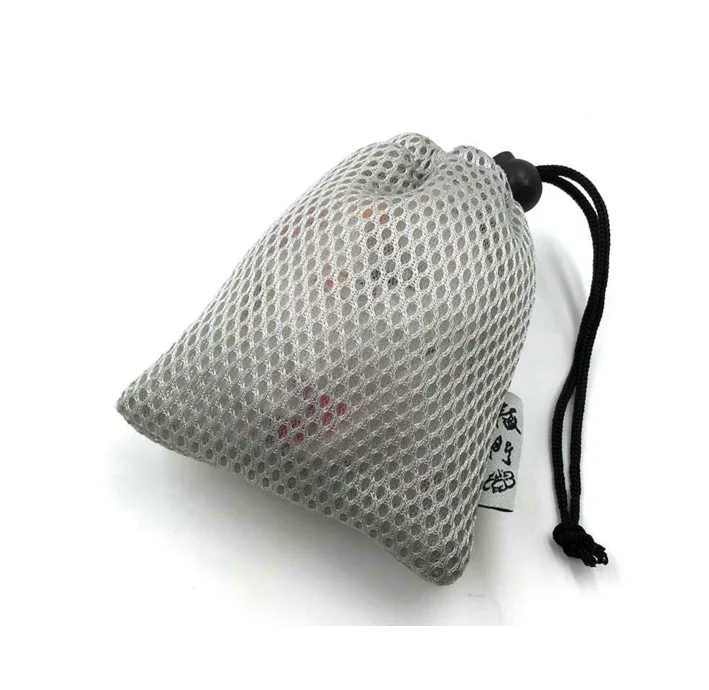 polyester soap packaging Black small drawstring nylon mesh bag