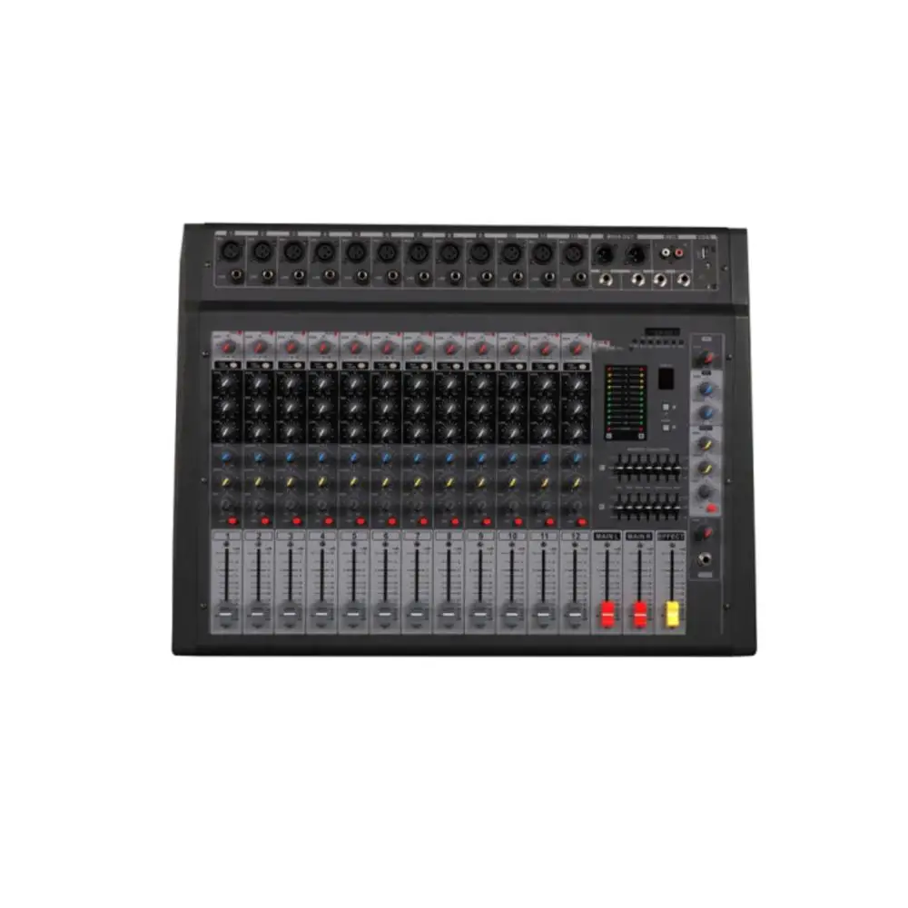 12 channel audio power amplifier mixer PMX-12 from Guangzhou China sound factory OEM