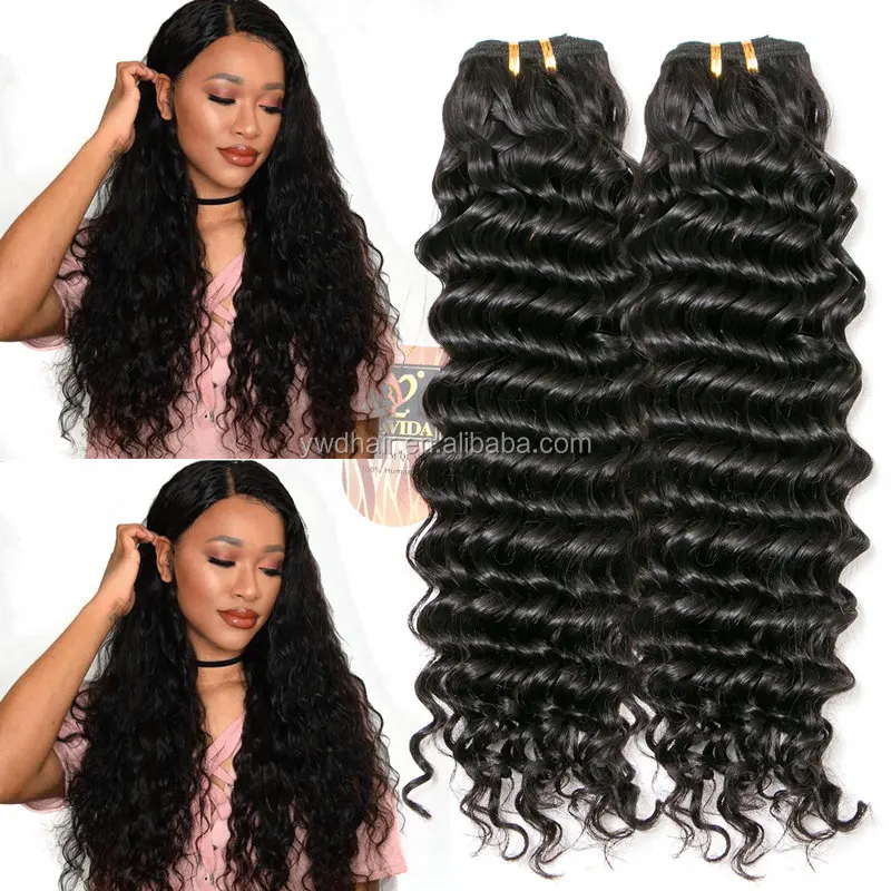 Yavida Hair Product Brazilian Virgin Deep Curly Wave Hair Weave 3 Bundles 100% Unprocessed Remy Human Hair Extensions