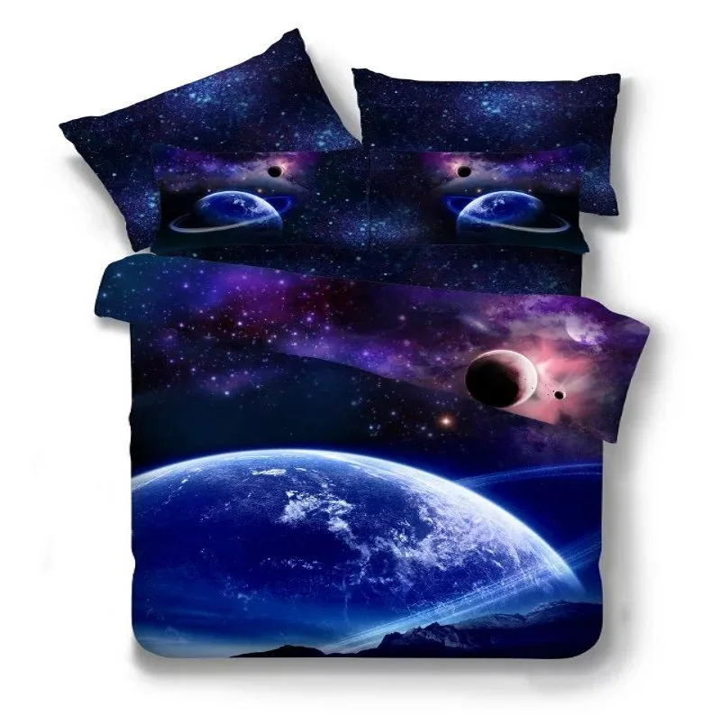 
100% polyester 3D Microfiber bed sheet Star pattern Duvet cover bedding sets-quilt set 