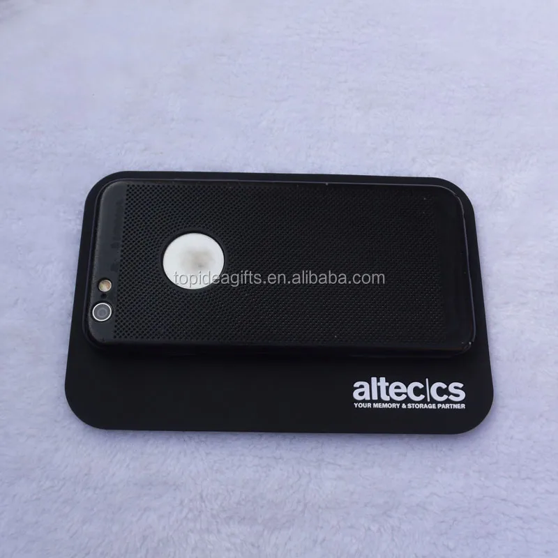 Factory Custom raised 3D logo soft pvc rubber car anti slip mat for mobile phone Customized