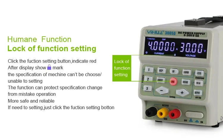 Прецизионный Регулируемый переключатель YIHUA 3005D 30 в 5 А с одним выходом, Регулируемый источник питания постоянного тока