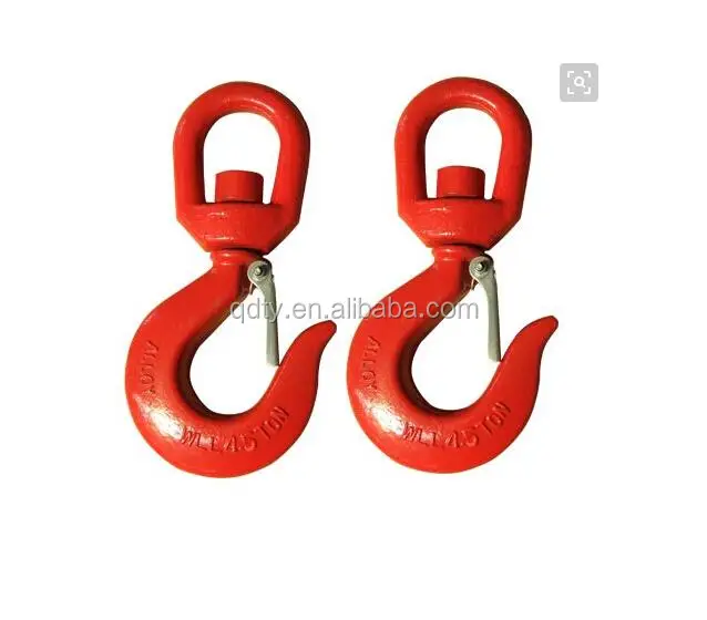 Rigging Hardware S-322 Drop Forged Chain Swivel Hoist Hook With Latches