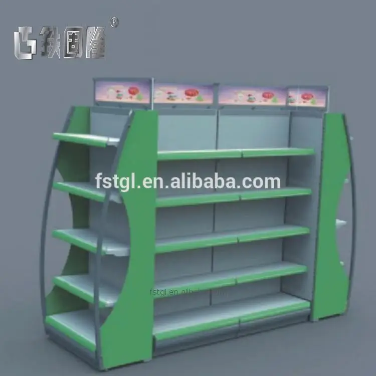 Hot Sale Gondola Shelving Supermarket Shelf Shop Display Shelf Stand Island Gondola Shelving Parts Factory Hot Sales Metal AA11