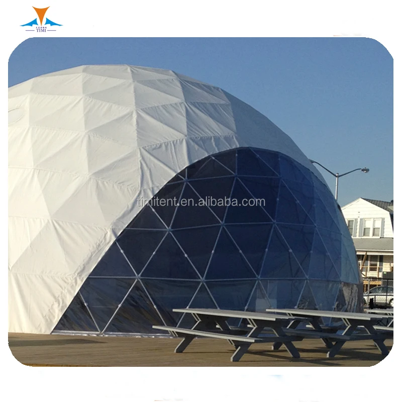 Custom color 10M domes pvc geodesic with bathroom set geo camping tent