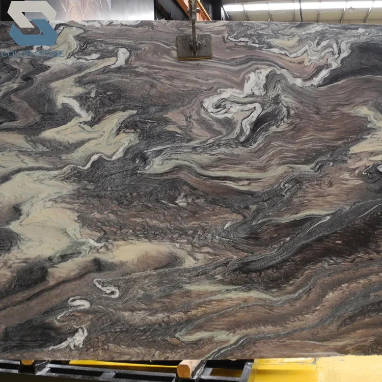 Natural Polished brazil luxury Cipollino ondulato purple marble slab stone for wall  background bookmathed