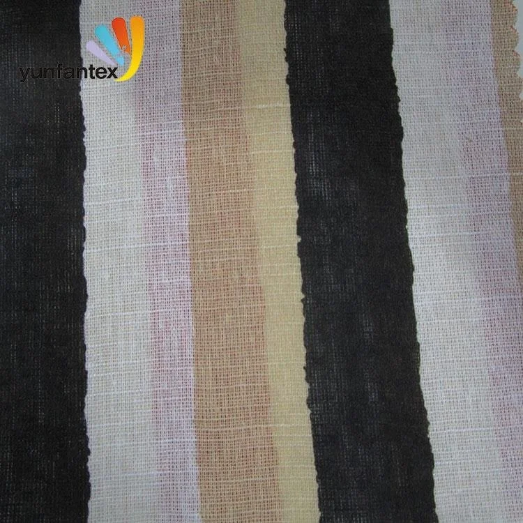 
2019 China suppliers stone washed wholesale stripe linen fabric100% linen fabric 