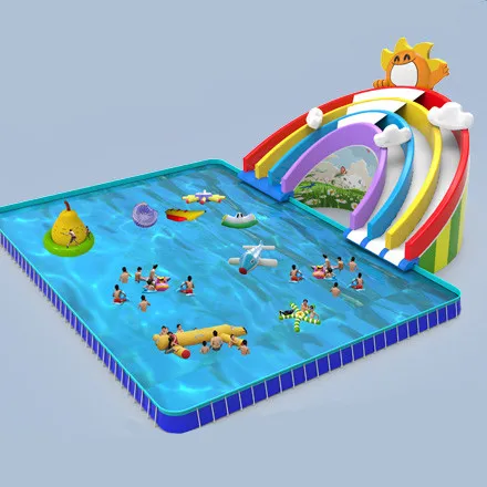 
 Горячий продукт HS-067 16 м * 10,5 М * 10 м стальной каркасный бассейн застежка с радугой аквапарк  