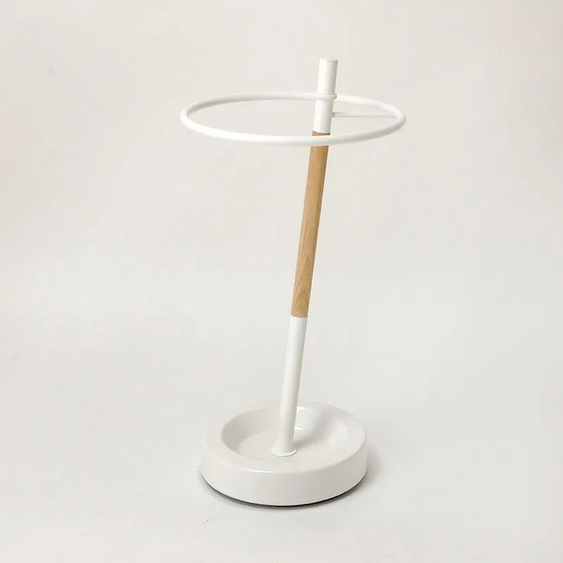 Белый двойной круглый деревянный держатель для зонта