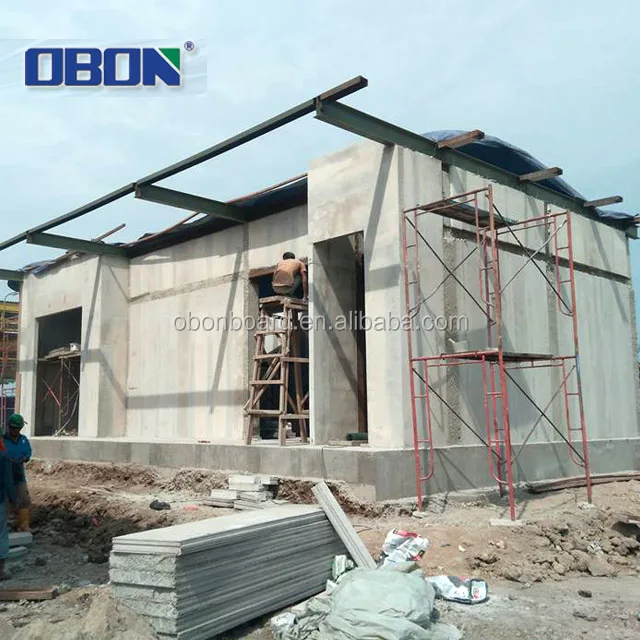 OBON Quick Assembly Modern Steel Structure Steel Frame + Cement Sandwich Panel Wall System Apartment 3 Years 8 Grade House Shop