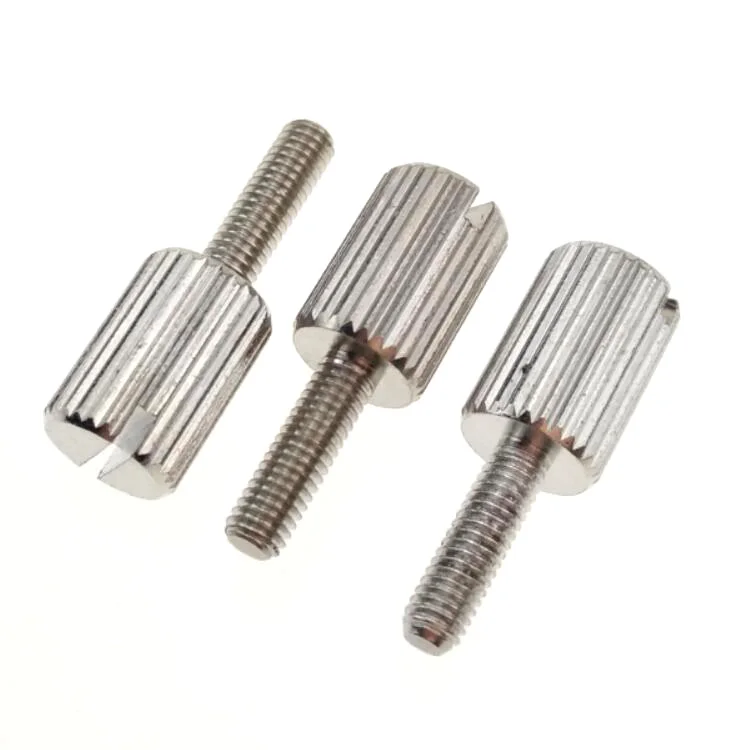 
M3 Brass Knurling Screws for Computer Machine Threads Fastener Nickel Finish Slot Drive 