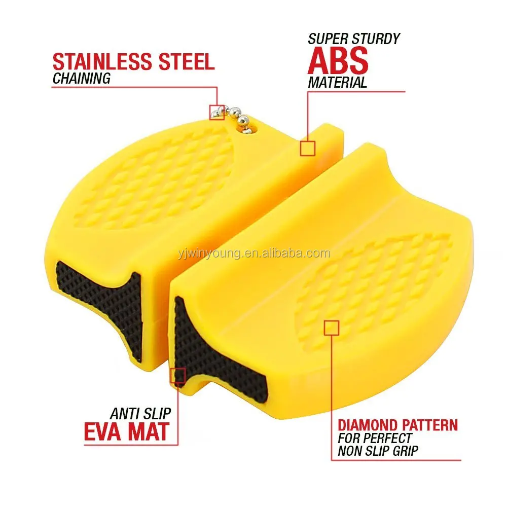 
2-step Carbide and Ceramic Yellow Mini Knife Sharpener Kitchen Usage 