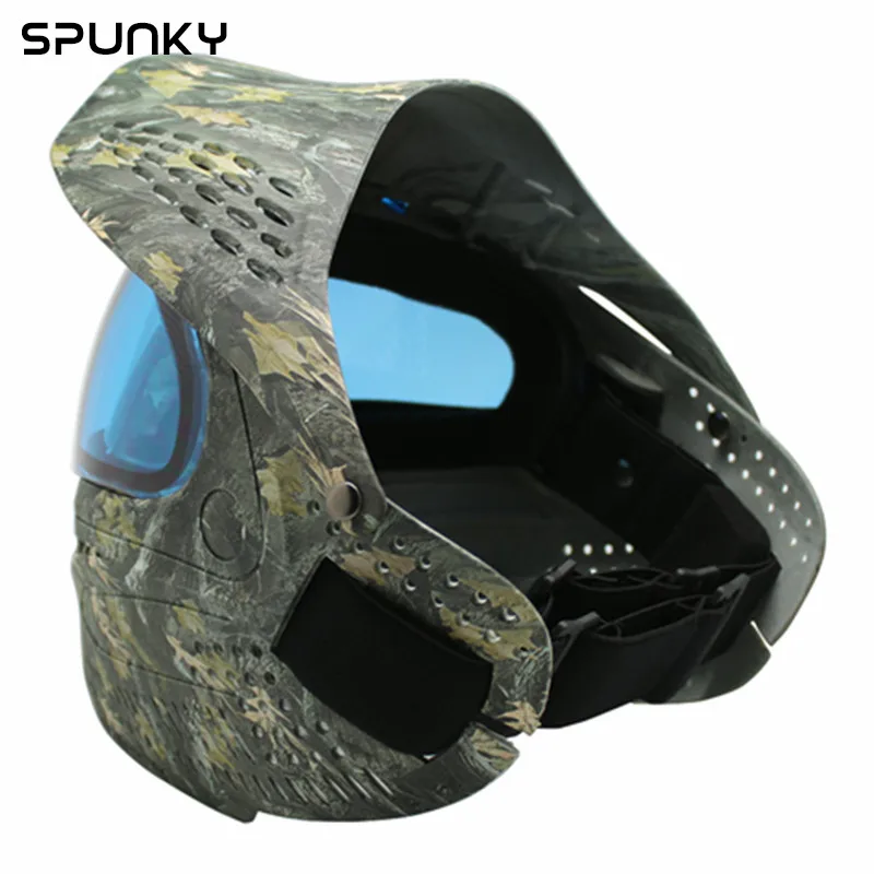 Colorful Full Face Coverage Paintball Mask with Double Lens Goggle Watercolor Series