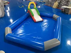 Горячая Распродажа, синий надувной аквапарк с воздушным наполнением для бассейна