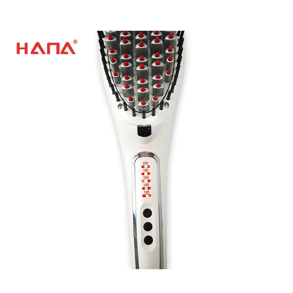 HANA Ceramic Customized best selling professional hair brush straightener, Nylon hair brush