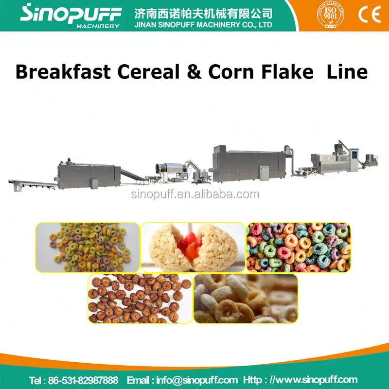 
Toasted Multigrain Corn Flakes Machine Froot Loops Extruder Machine 