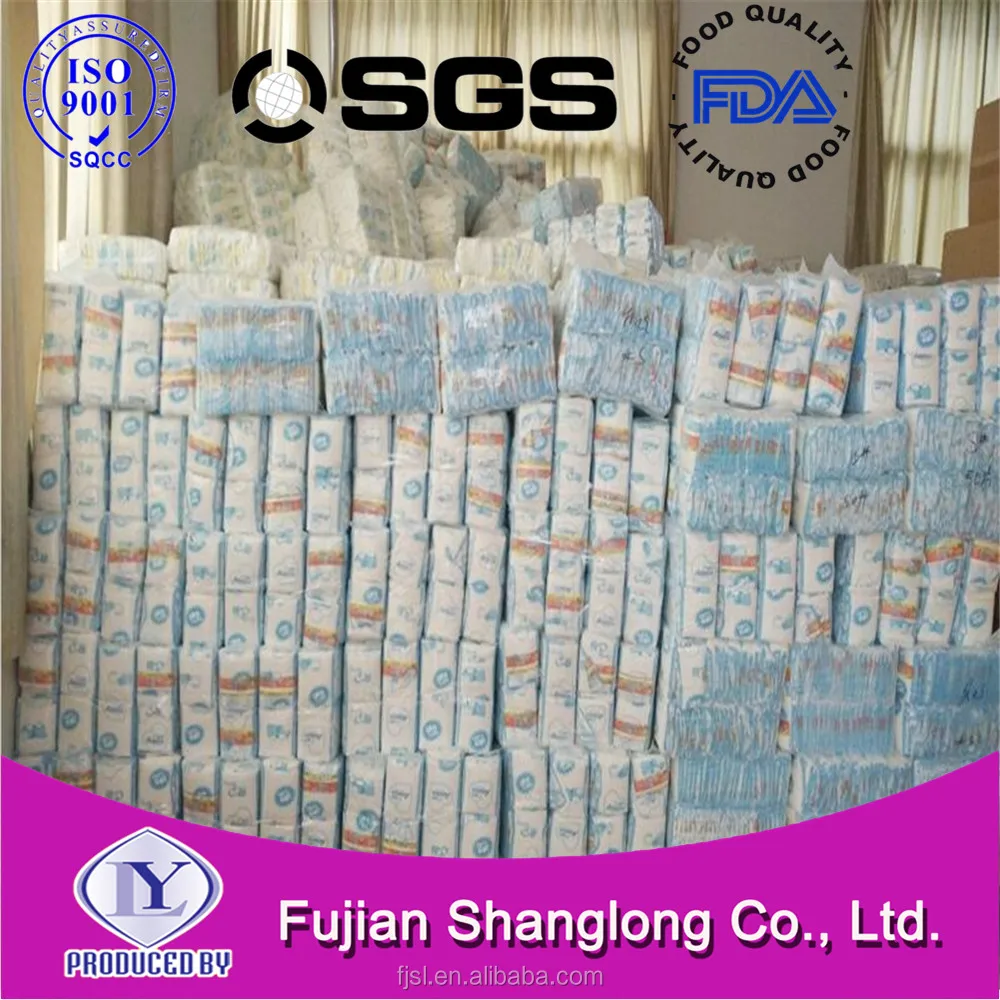 2018 popular High Quality factory Disposable Grade B Baby Diapers in bulk