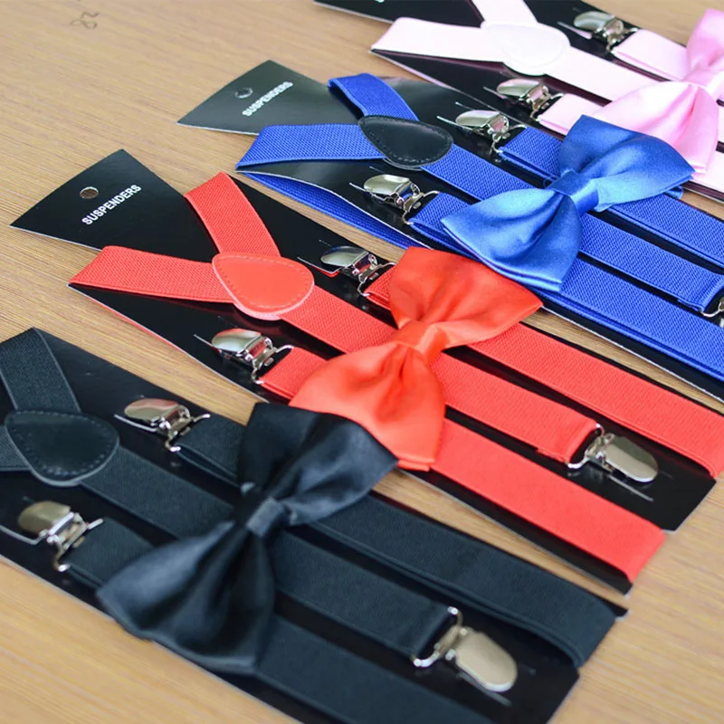 wholesale suspender with bow tie cosplay suspender