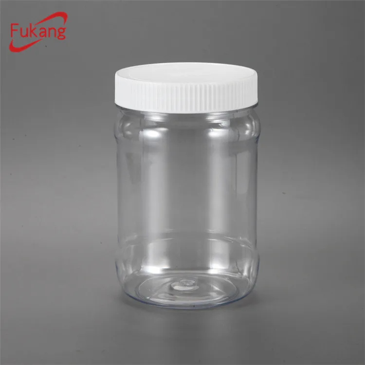 20oz Square Pet jar for Nuts Packaging, Food Grade 600ml plastic bottle