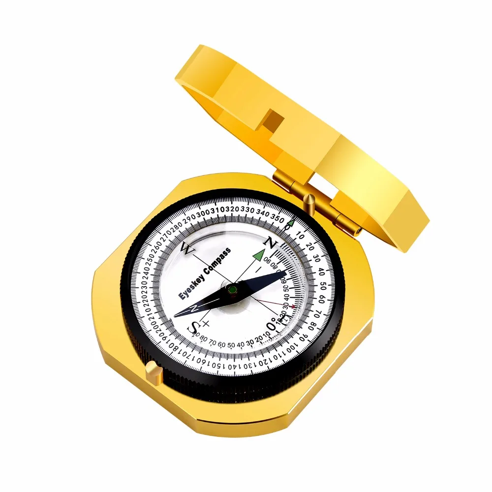 Высококачественный небольшой легкий Компас для поиска направления, античный латунный складной компас