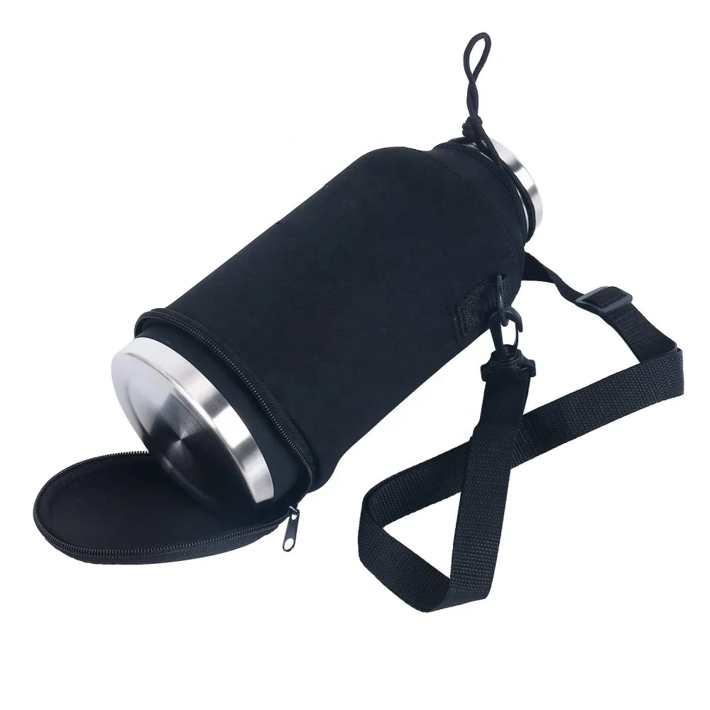 
1.9 liter wide mouth VACUUM INSULATED 18/8 stainless steel ice cube holder, water bottle, beer growler 