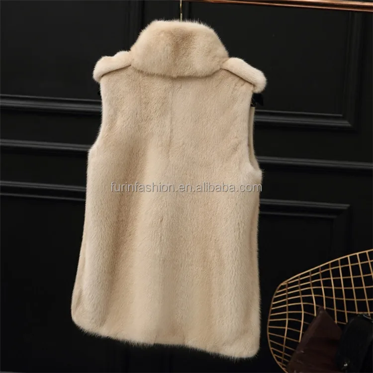 
High Quality Good Prices 100% Real Natural Sleeveless Mink Fur Coat 