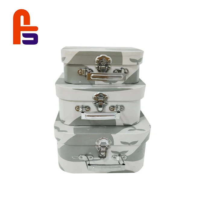 Luxury Custom Christmas Candy Box Cardboard Printed Suitcase Shaped Baby Gift Box with handle