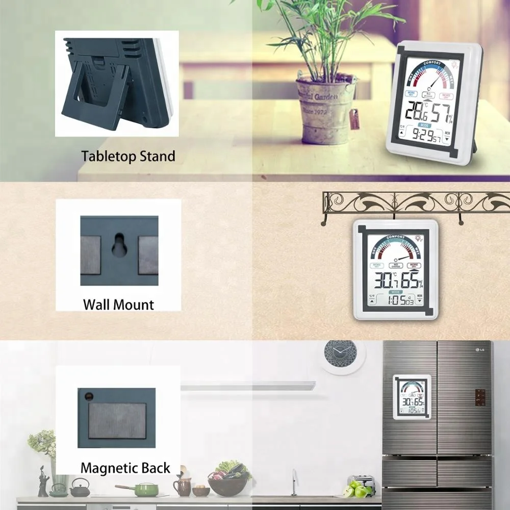 Cutely Transparent digital LCD display small house shape home bath indoor thermometer with suction cup and min&max recording