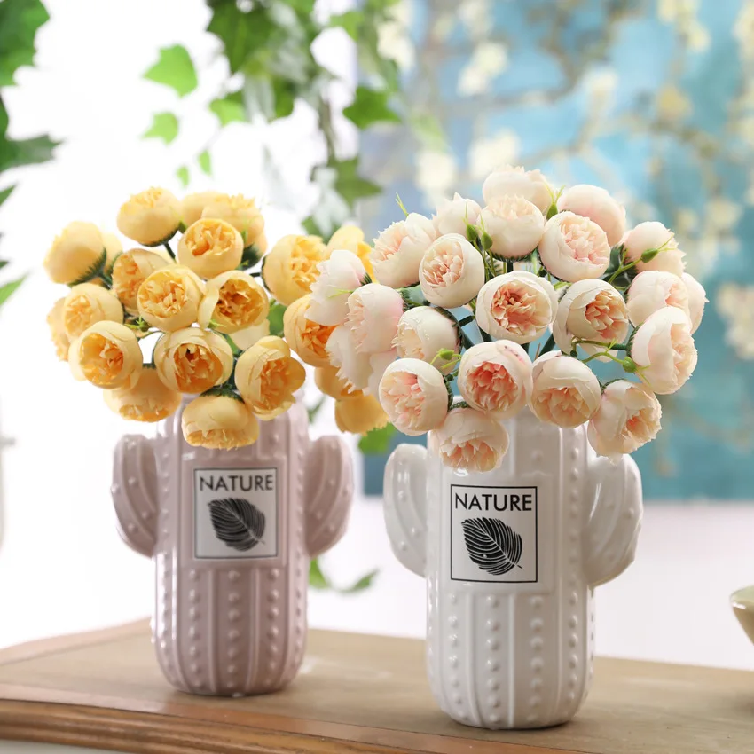 Shininglife Brand manufacturers wholesale Artificial flower 27 tea rose bouquets lafiza