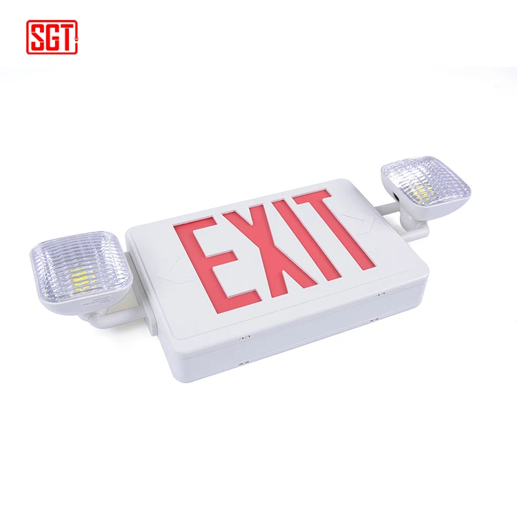 USA market wall mounted fire twin spot rechargeable emergency light led exit light