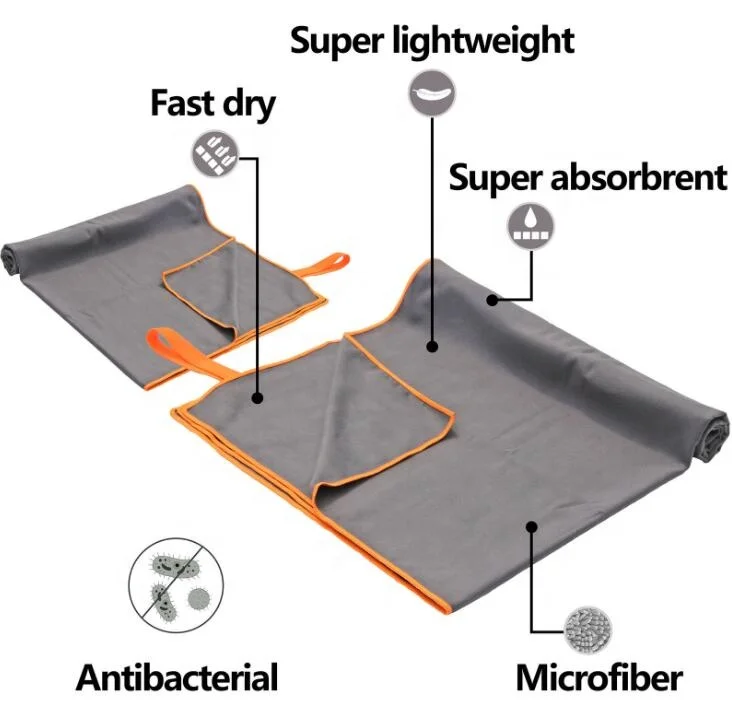 China supplier softtextile Microfiber suede fabric travel /sports/gym beach towel.hot yoga towel