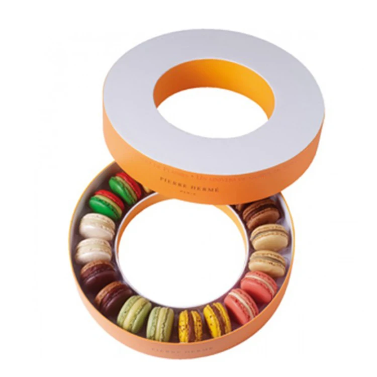 Hot item promotional circle shape cardboard paper box paper for Macaron Cake
