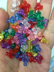 Multi Colors Opaque 10mm Clear Transparent Acrylic Tri Beads for Jewelry Making 500g Each Bag