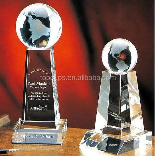 Crystal globe trophy