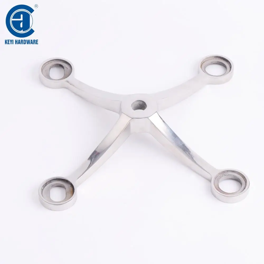 
Factory price 4 arm ways stainless steel wall fitting glass spider 