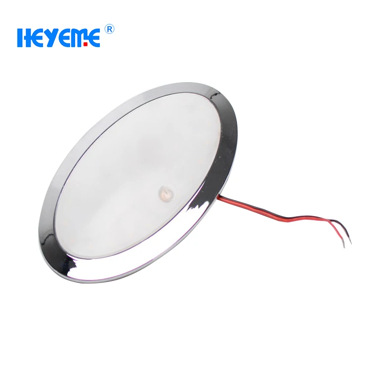 New Chrome 12V Ultra-Thin Dome UV Resistance LED Light Interior Lamp Caravan Motorhome RV Light