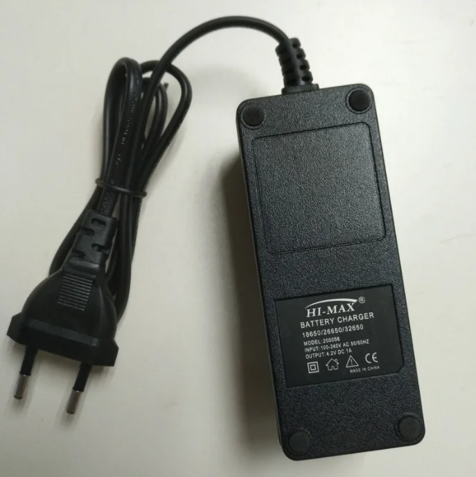Hi-max Multi-use EU US Plug Portable 18650 26650 32650 Li-ion Battery Chargers DC Electric 5V 1A Ce Torch Black 200056 CN;GUA
