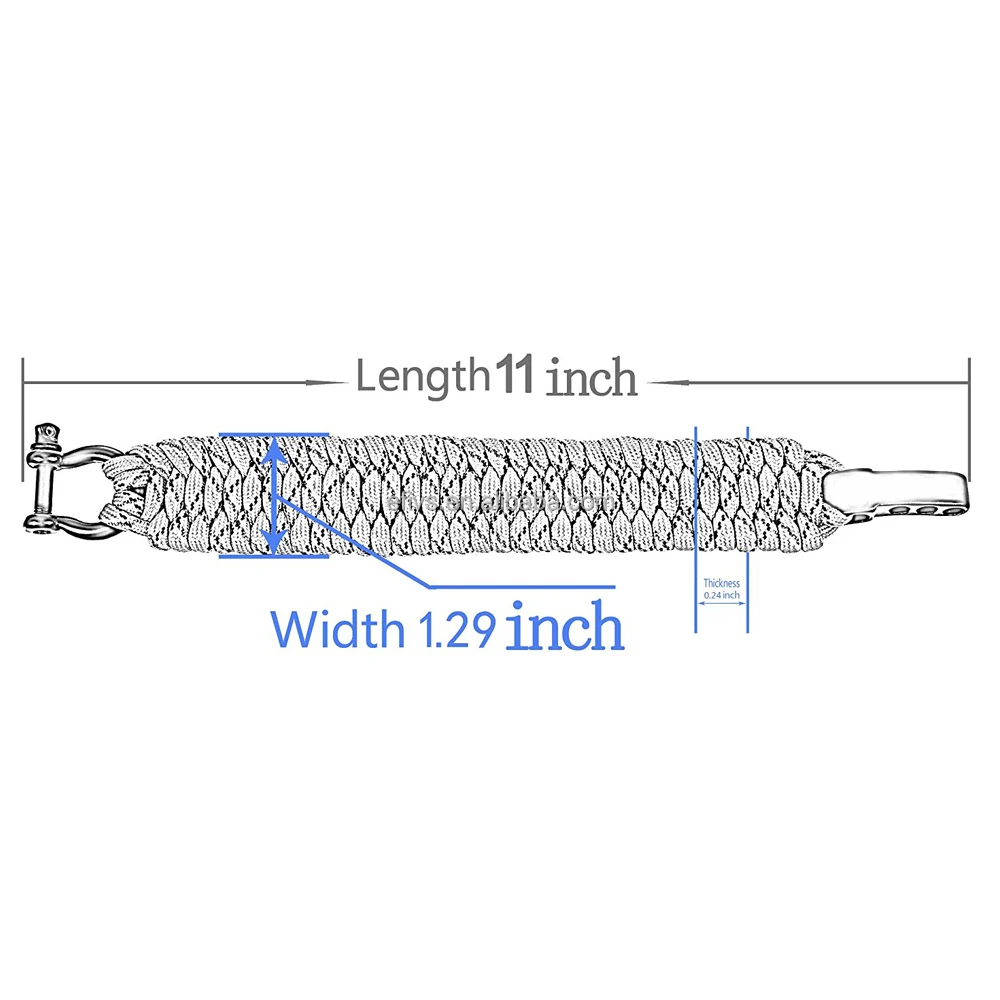 Wholesale 500 lb Paracord Survival Bracelet with Stainless Steel Black Bow Shackle