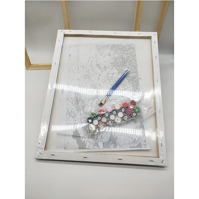 Factory wholesale SGS home decoration realist art beautiful flower balcony oil painting by numbers