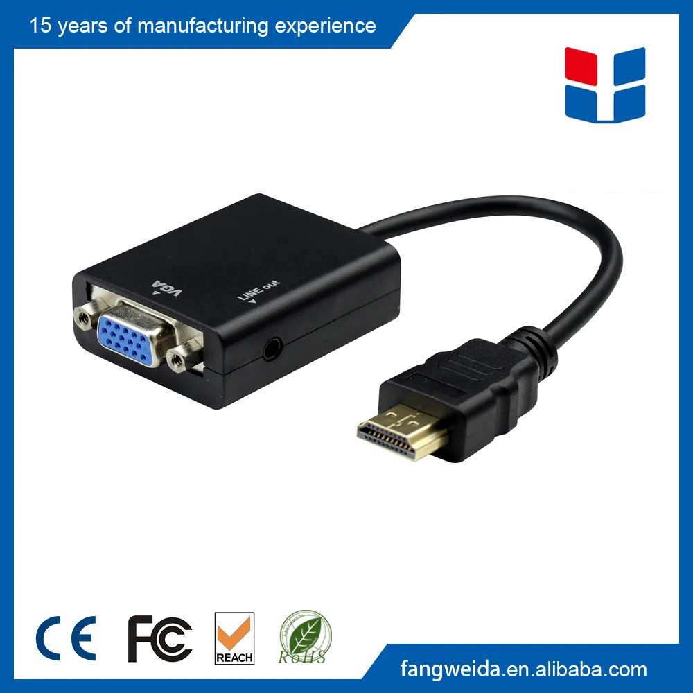 New Premium HDCP 1.4 Male and Female HDMI to VGA Adapter for PC