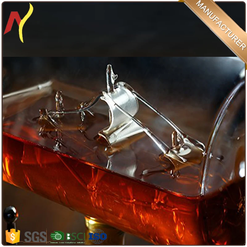 500ml 750ml 1000ml boat inside glass vodka bottle