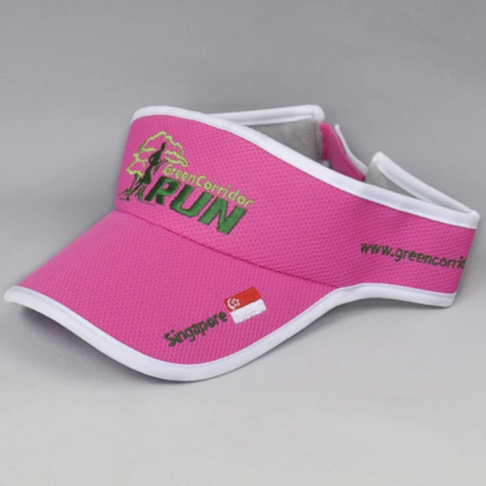 Free sample customize embroidery logo lightweight quick dry running visor