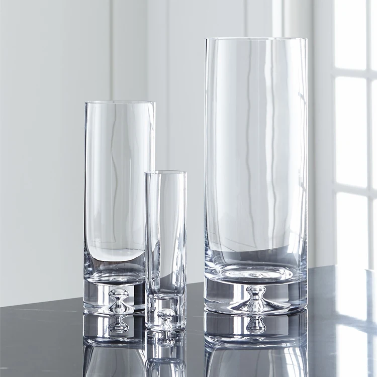 
2019 new style Fashionable Thickened Crystal Glass Vase Creative Rich Bamboo Table Flower Vase Arrangement 