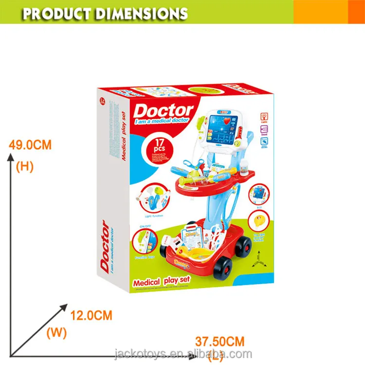 preschool play doctor tool set doctor cart toys with light