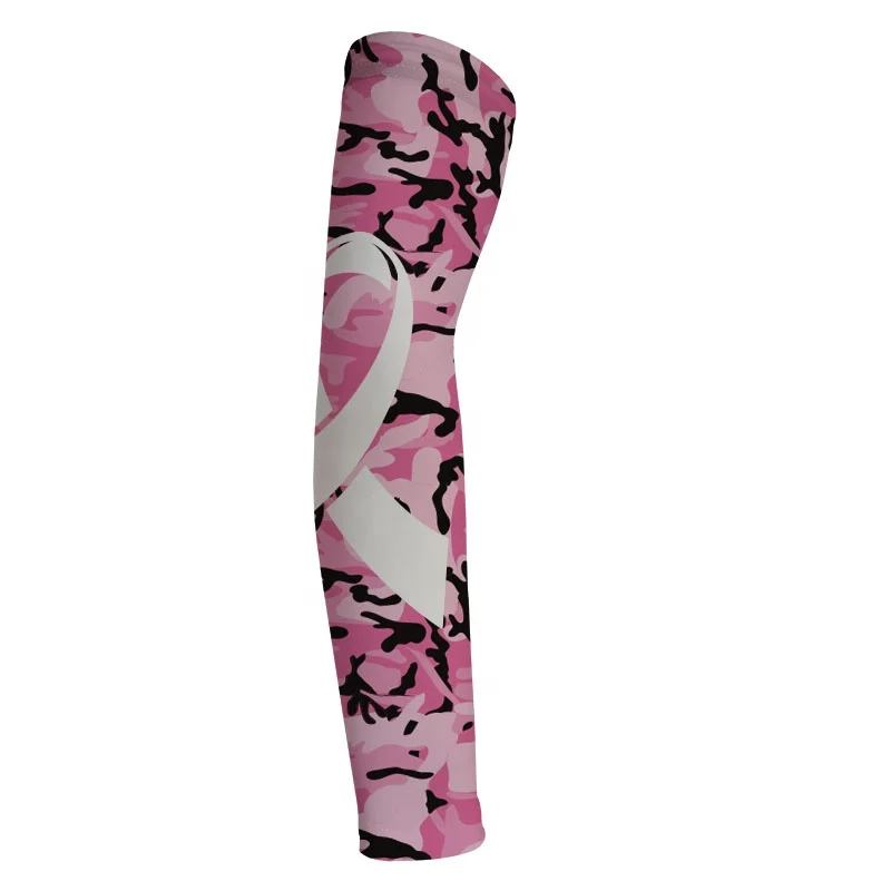 Pure Breast Cancer Awareness Custom Pink Camo Printed Arm Sleeves Wholesale